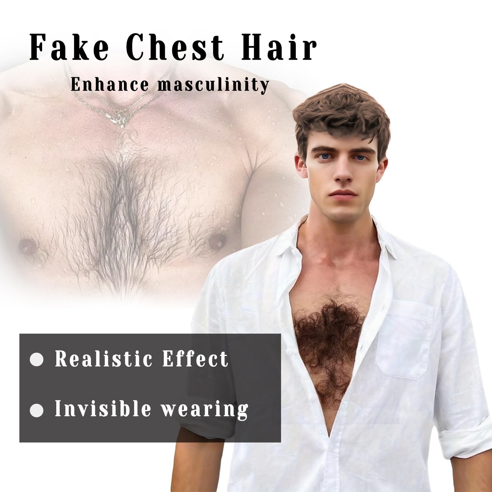Fake Chest Hair Body Hairs Adding Hair Volume Enhancement of Manliness Handma…