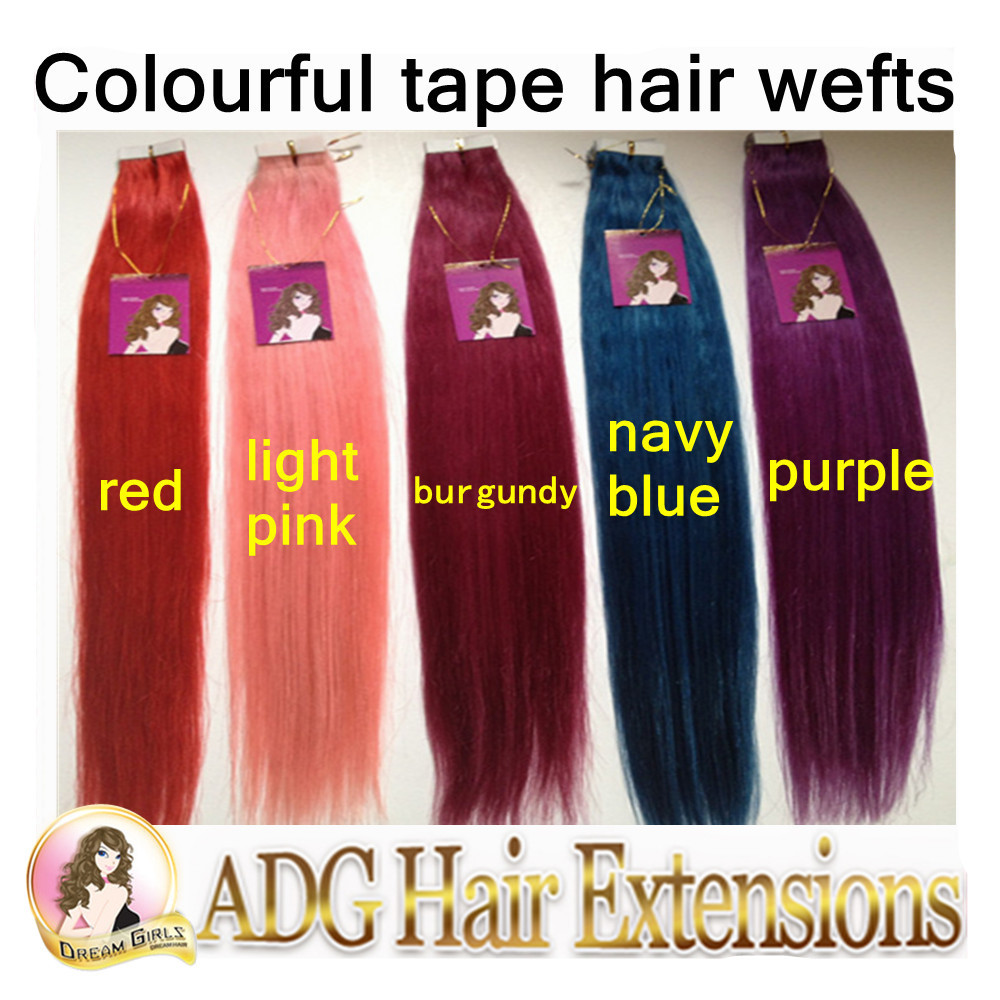 24”Indian Human Tapein Hair Extensions Double Drawn 100g Black/Brown/Blonde 40p