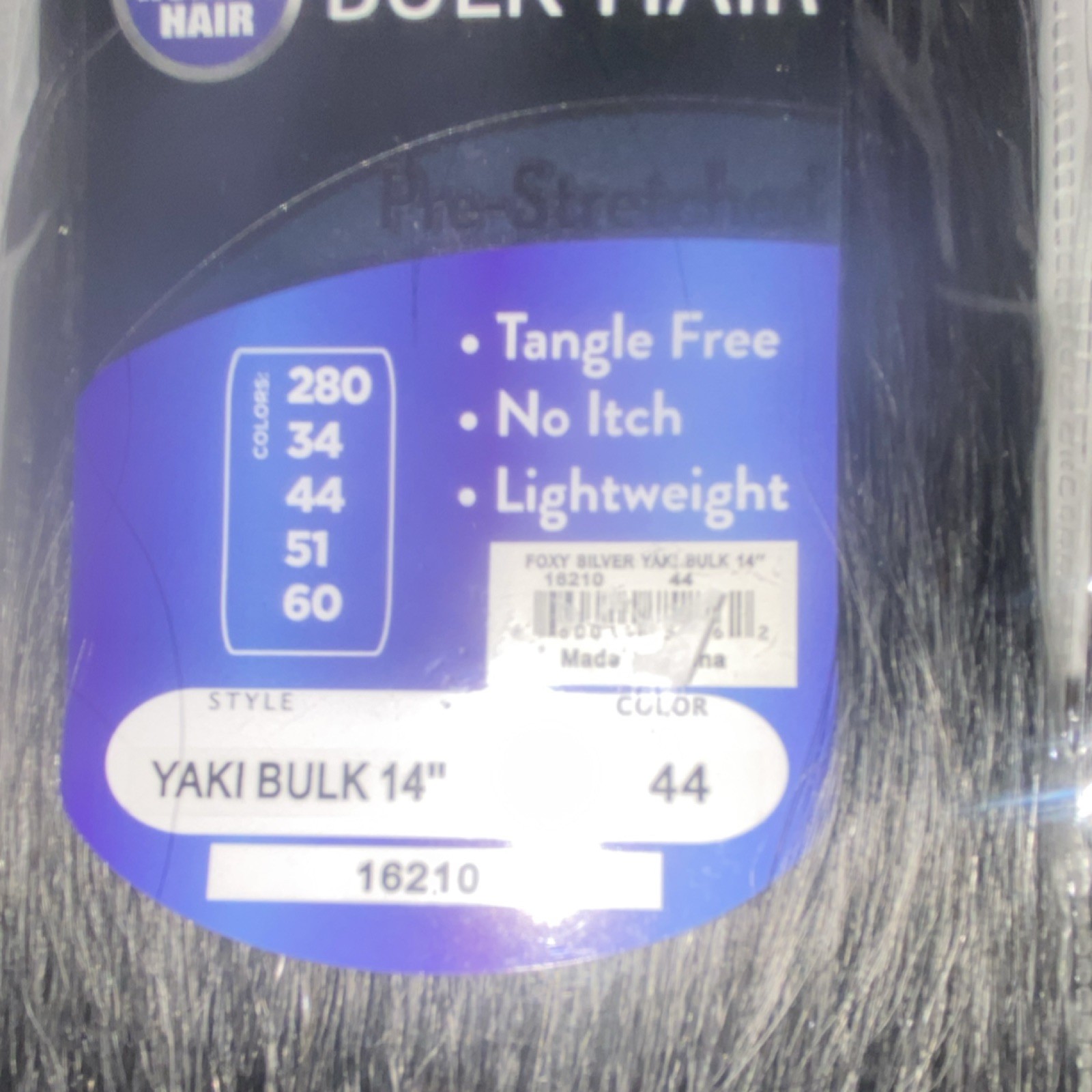 Foxy Silver Yaki Bulk Human Hair Extension 14″ (2) Color 44 Tangle Free