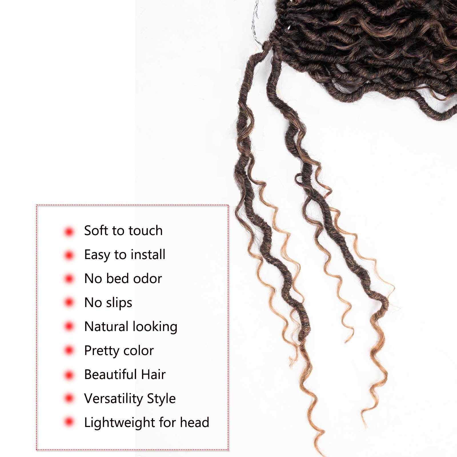 Ahrencan 18″ Boho Goddess Locs Crochet Hair 7 Packs Pre-Looped