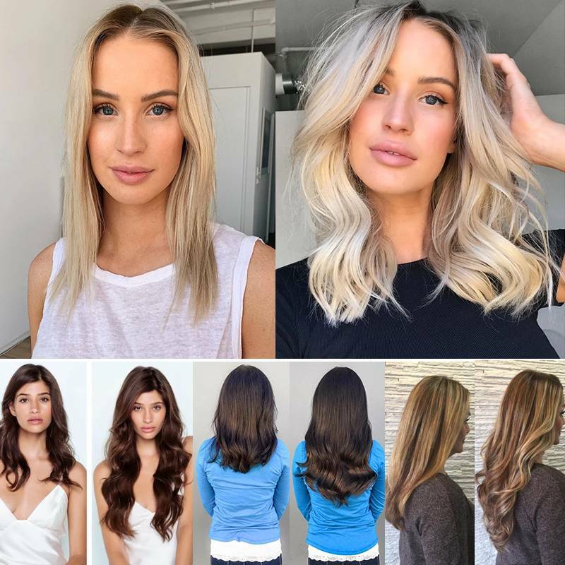 Balayage Thick Wire In Real Human Hair Extensions Hidden Headband One Piece Weft