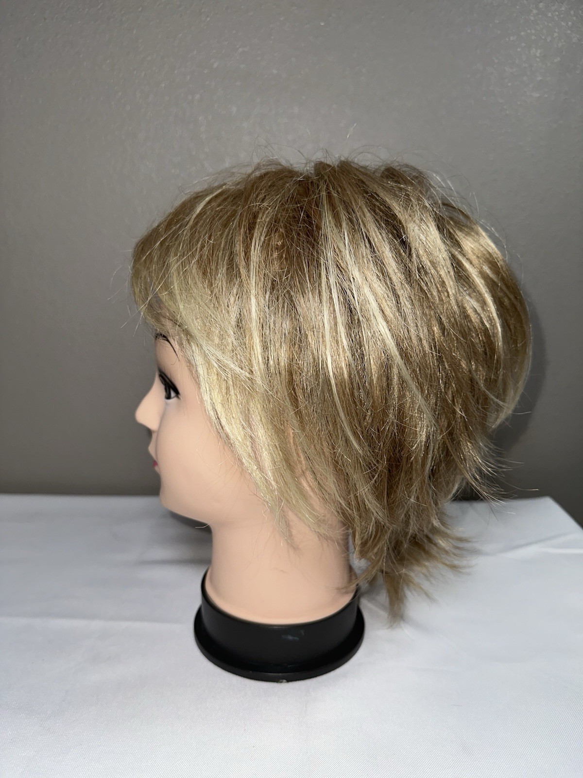Aspen #2 Short Highlights Blonde Brown Mixed Layered Wig