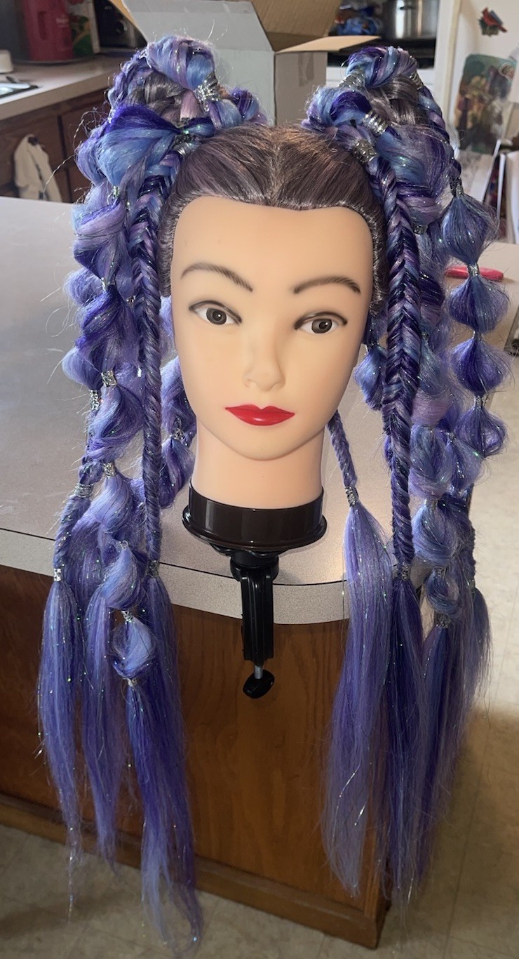 ✨💜Festival/Rave/Concert Pigtail Extensions – Handmade Purple & Blue Mix💙✨