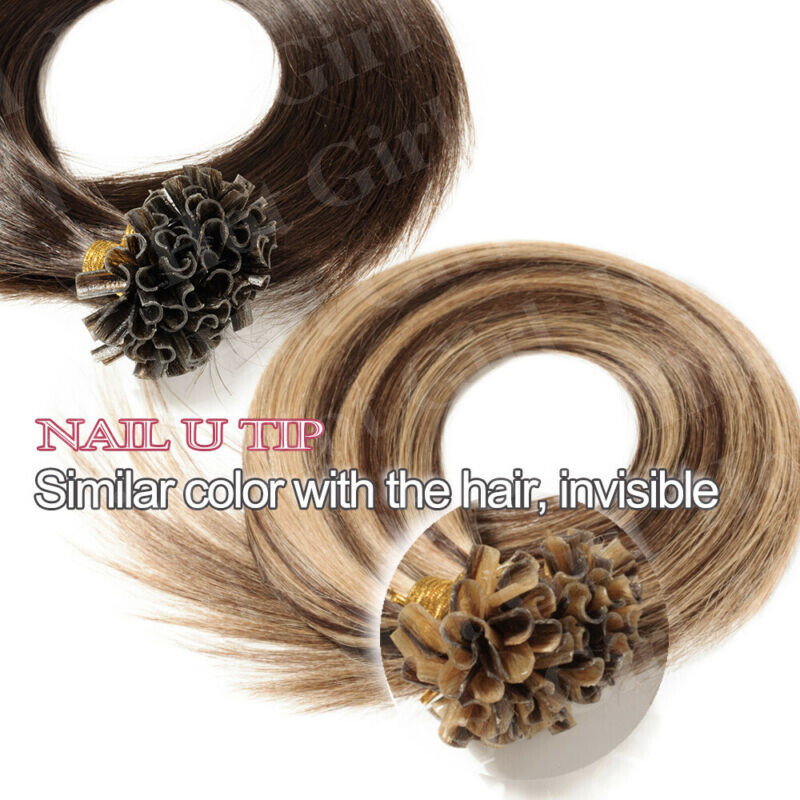 CLEARANCE 100s Pre Bonded Fusion Nail U-Tip 100% Human Hair Extensions Keratin