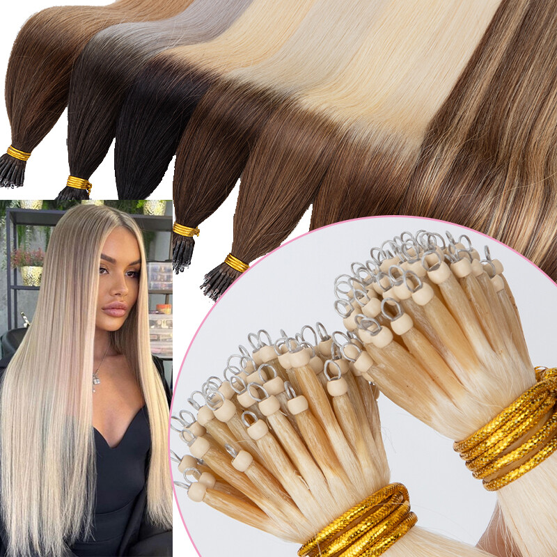 Nano Ring Tip Thick 100% Remy Human Hair Extensions 200g Micro Loop Ring Beads