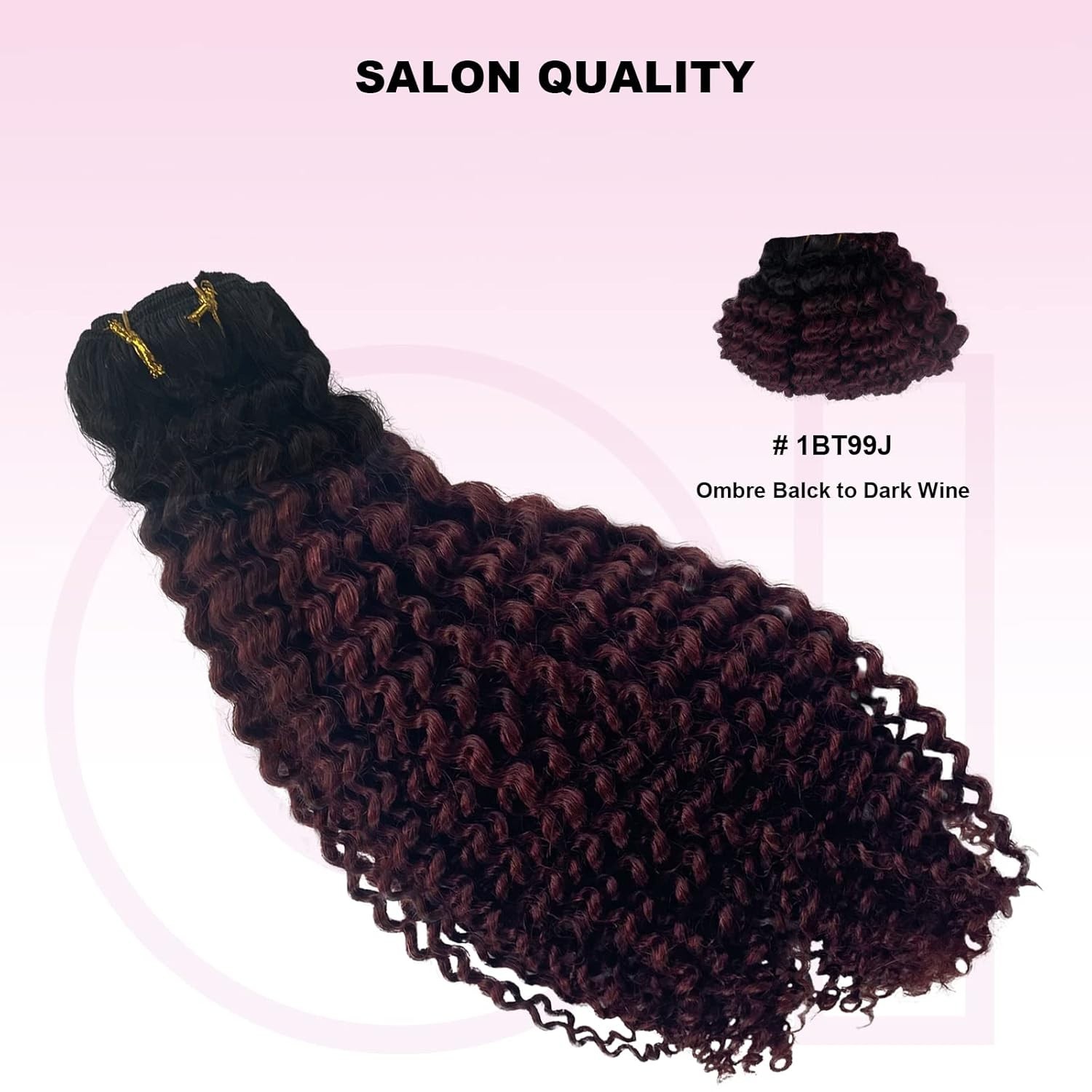 NEW Herchuse Clip-In 12″ Afro Curly Hair 1BT99J w/ Lashes & Clips Free Ship