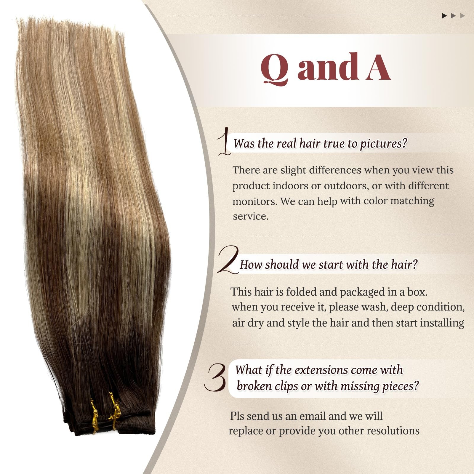 Licoville Balayage Clip In Hair Extensions Human Hair Walnut Ash Brown And