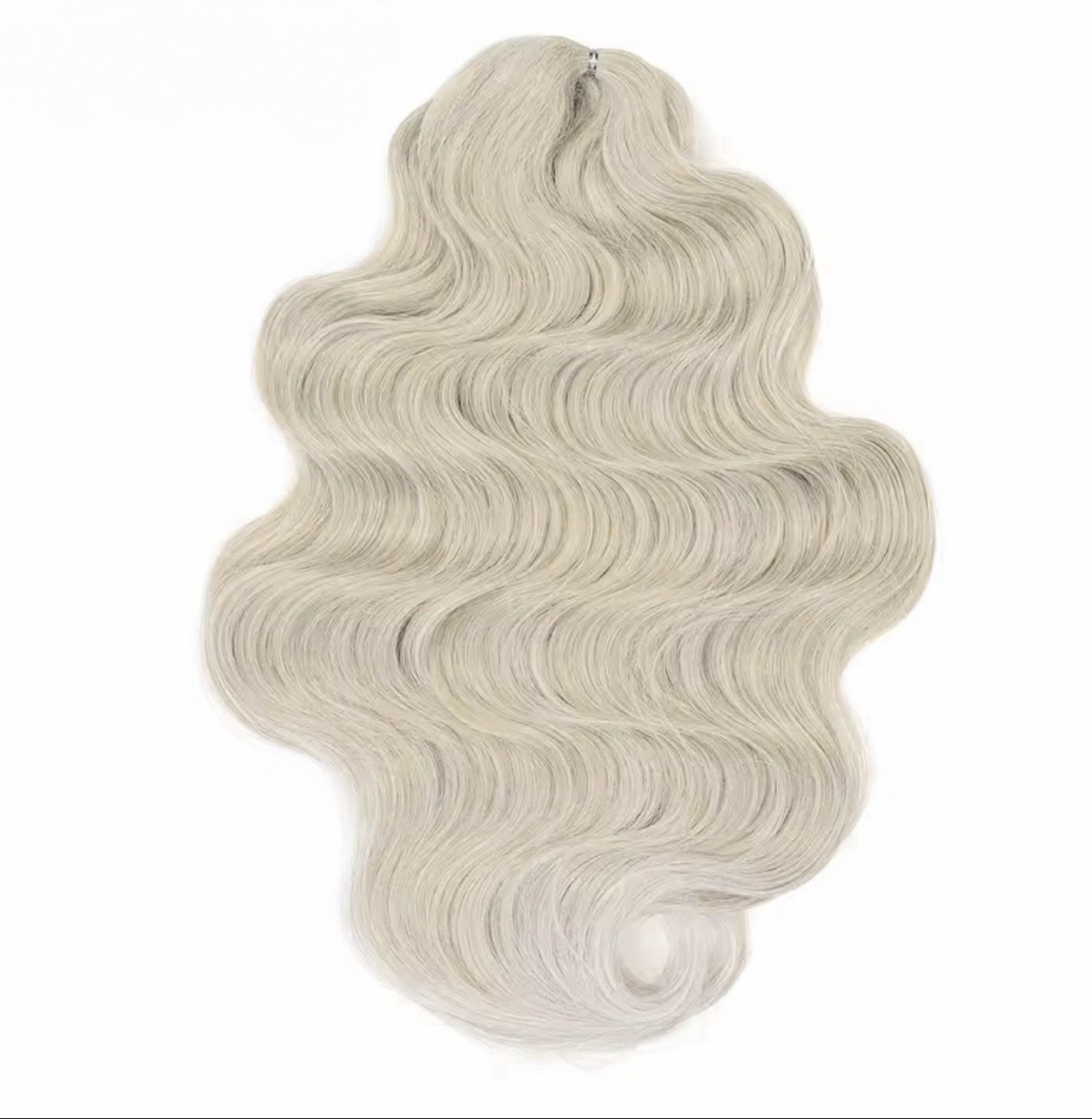 8PCS Platinum Blonde Body Wave Crochet Hair 24” Synthetic Wavy Extensions
