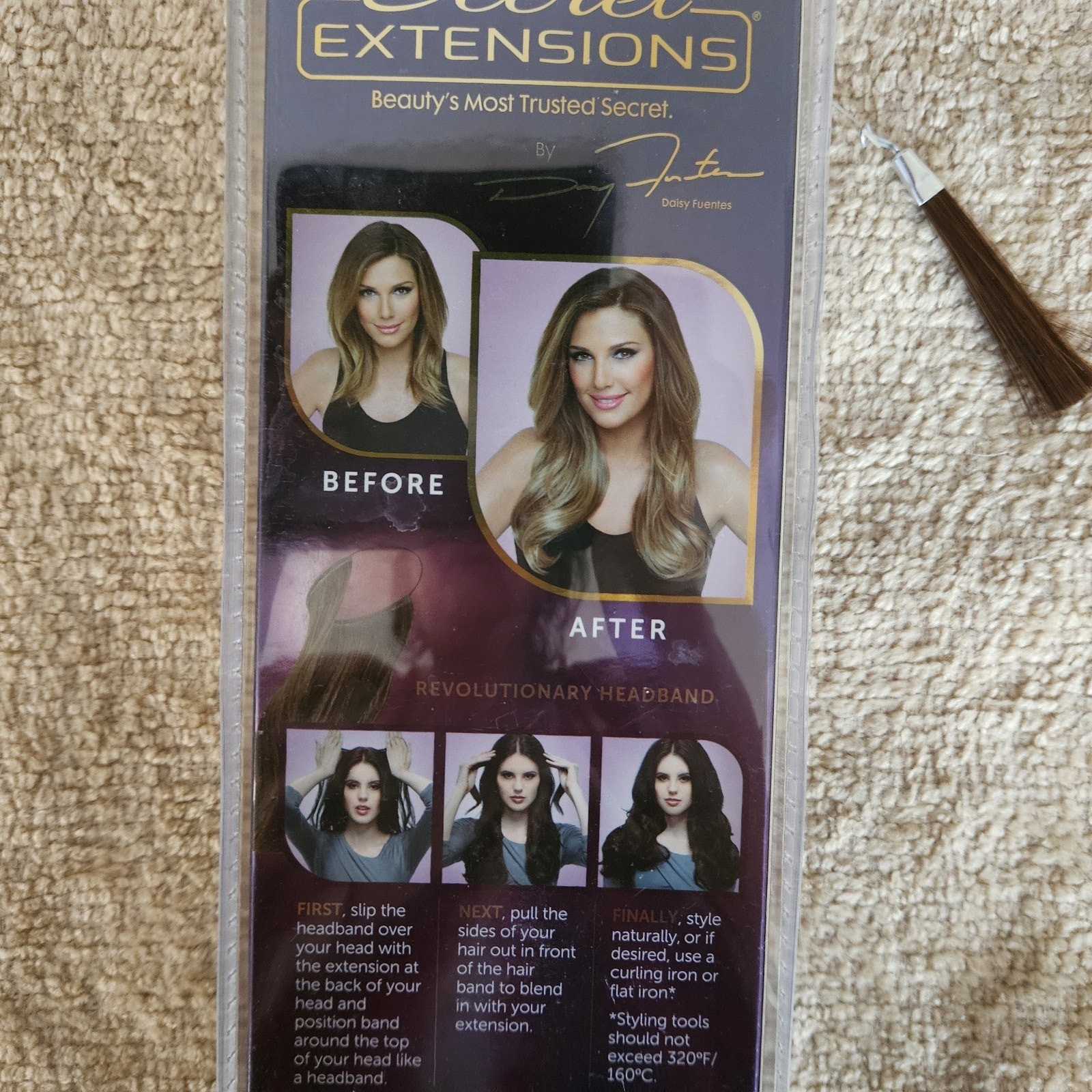 Daisy Fuentes Secret Extensions Revolutionary Headband #06 Medium Red Brown NIB!