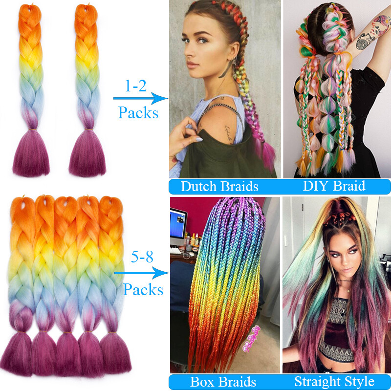 RUMI Hair JUMBO Braiding Hair 60cm Hair Extensions Crochet Synthetic Fiber Braid
