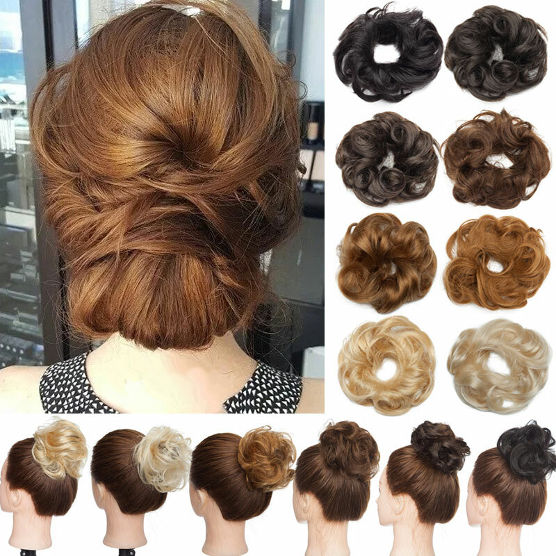 Large Thick Messy Bun Hair Piece Scrunchie Updo Wrap Remy Human Hair Extensions