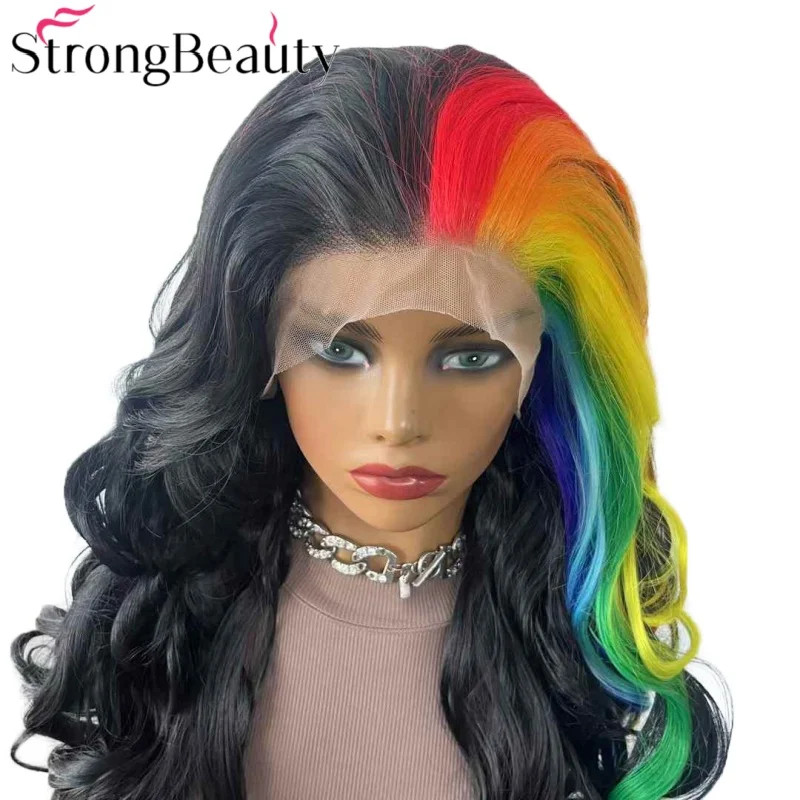 StrongBeauty Long Lace Front Wigs Synthetic Wavy Women Wig Heat Resistant Hair