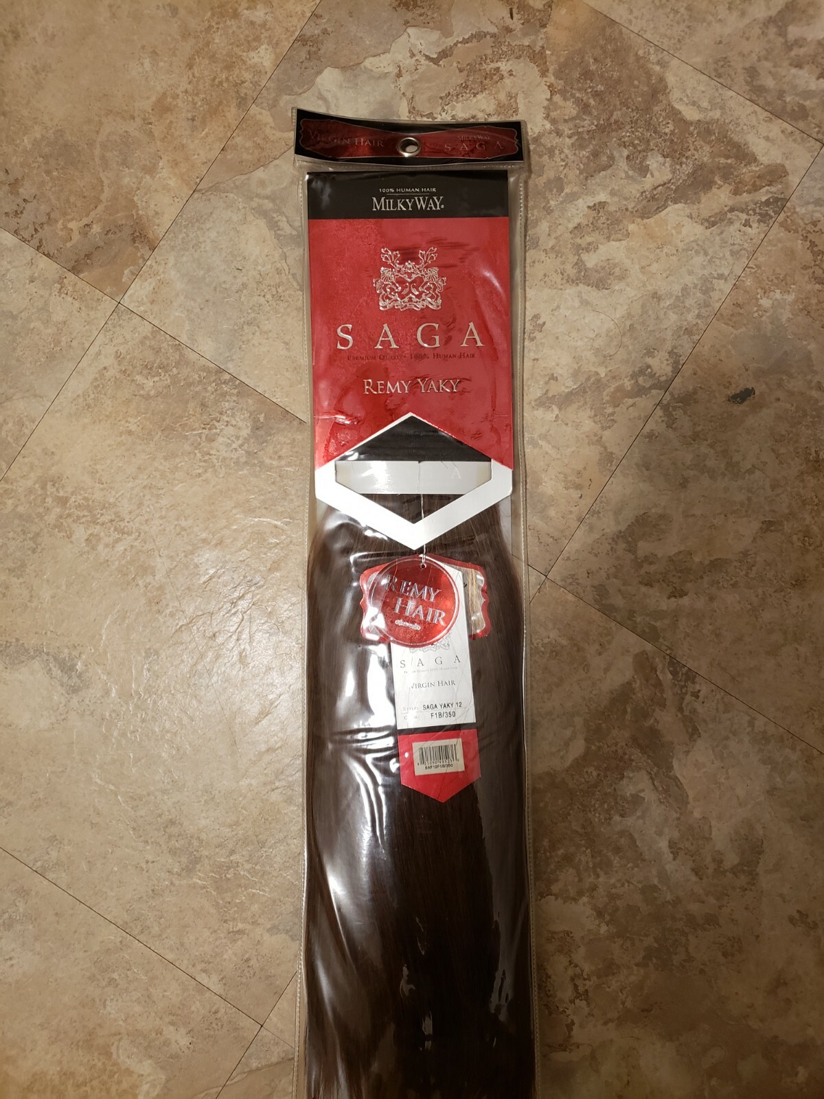 Shake-N-Go Saga Silver Remy Human Hair Yaky 12″ long Color #1B/350