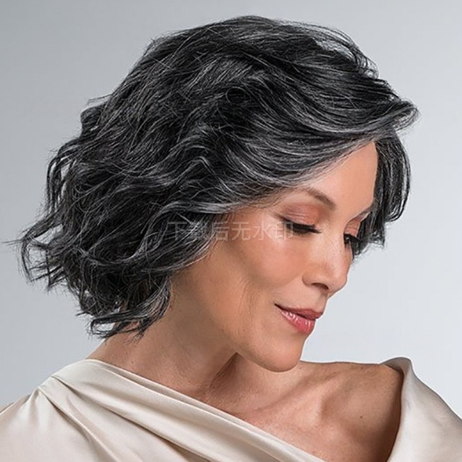 Highlight Black Grey Wave Wigs 100% Human Hair 13×4 Lace Front Wigs