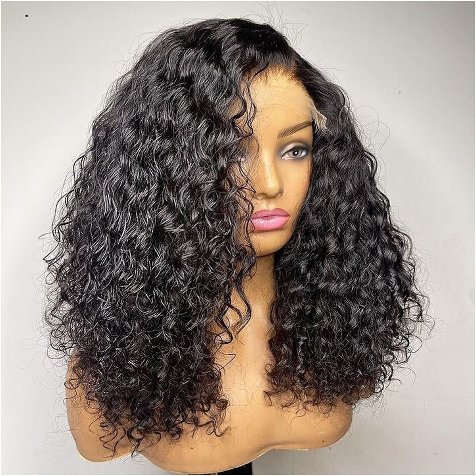 Water Wave 13X4 Lace Front Human Hair Wig For Black Women Curly Pre Plucked 13X6