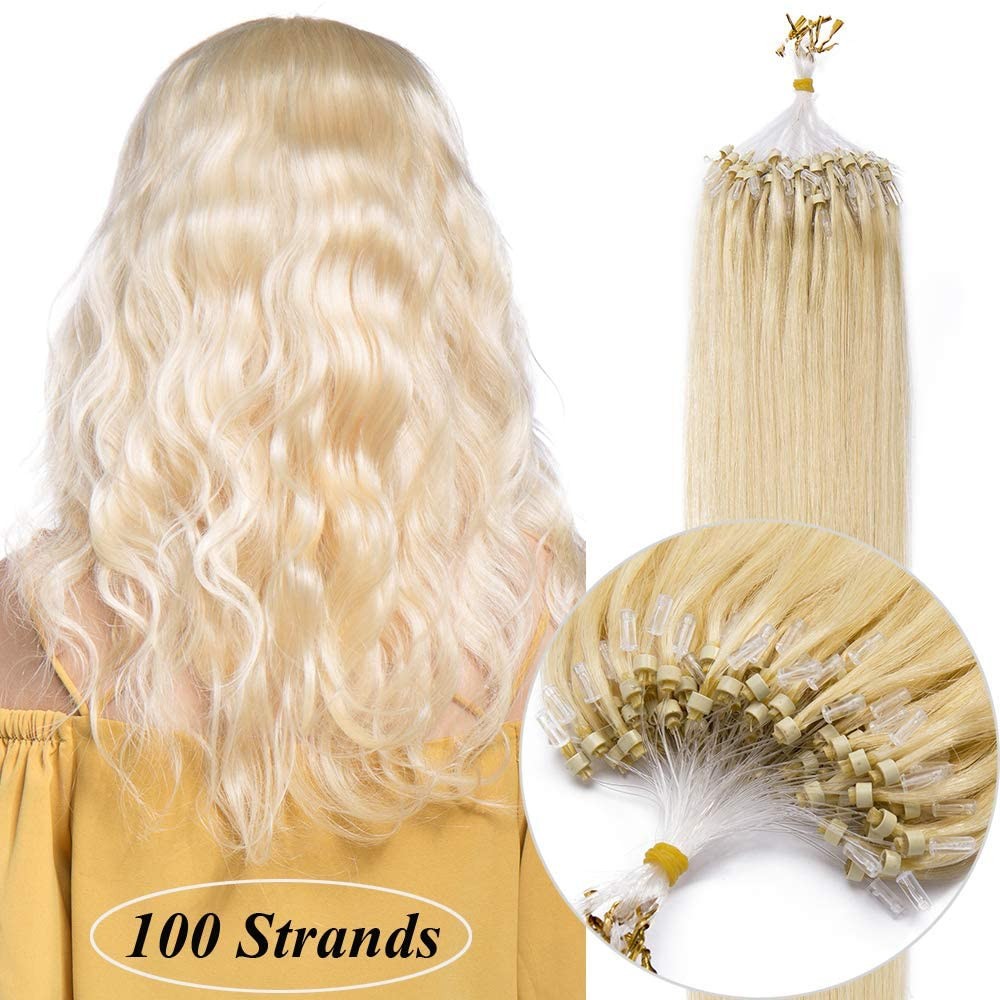 Micro Bead Hair Extensions Easy Loop Micro Links Human Hair Real Remy Straight
