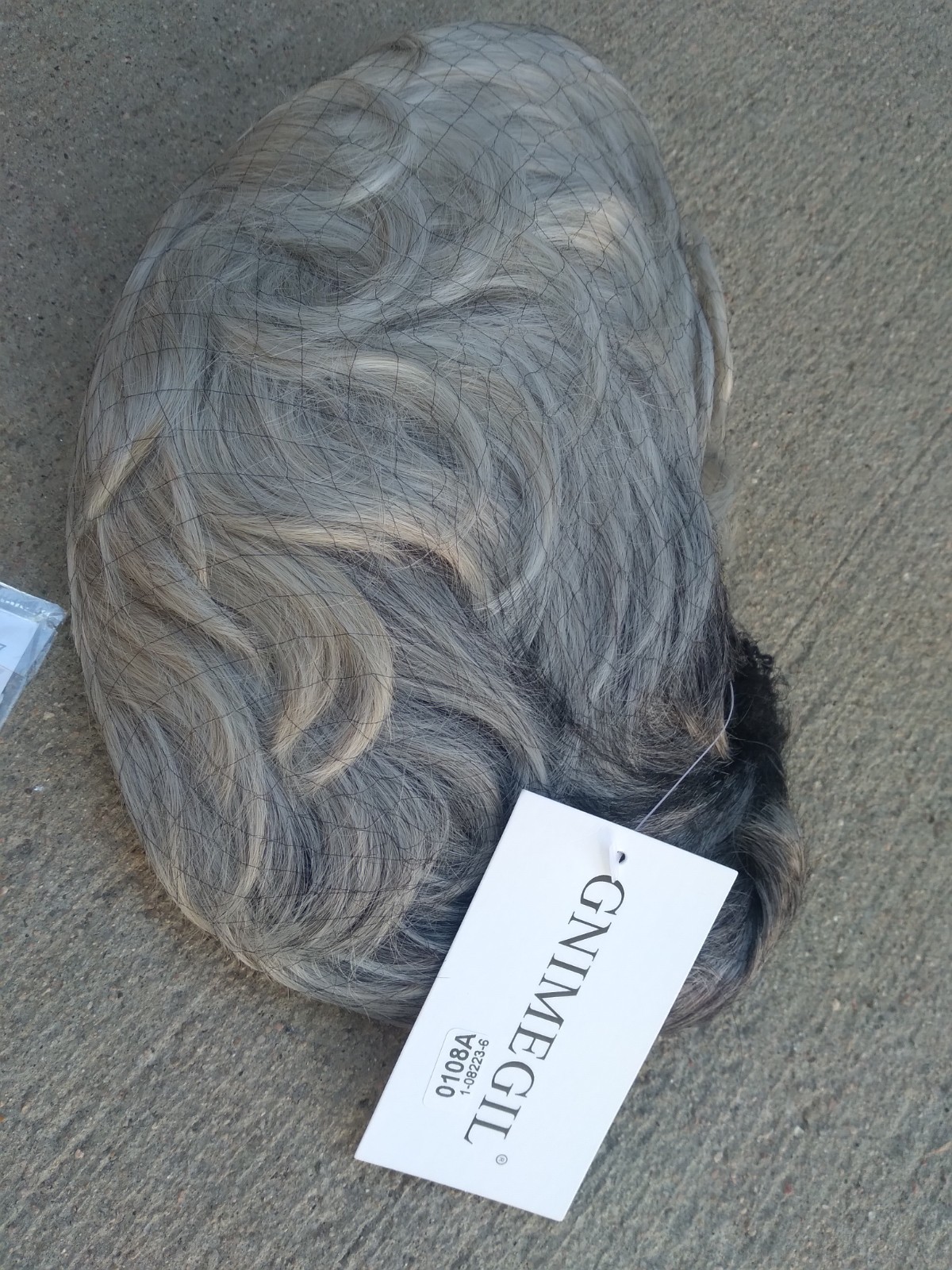 Gnimegil Gray Bob Wig NEW with Weaving Cap Black