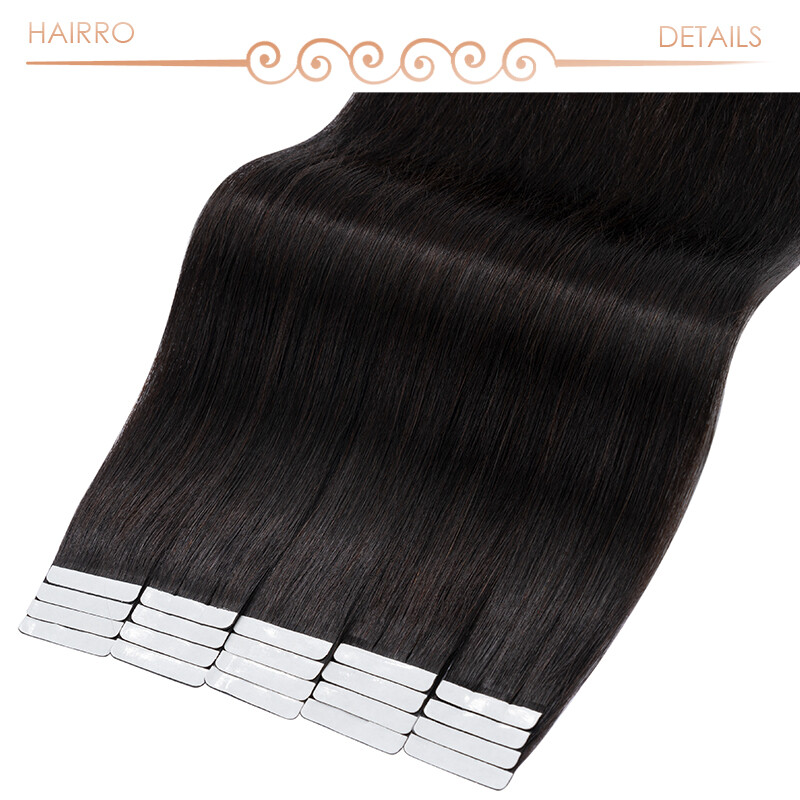 8A Tape In Extensions, 100% Real Remy Soft Human Hair Hairpiece Skin Weft 18Inch