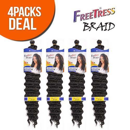 *4-Pack/6-Pack* FREETRESS SYNTHETIC CROCHET BRAIDS – DEEP TWIST BULK 22″