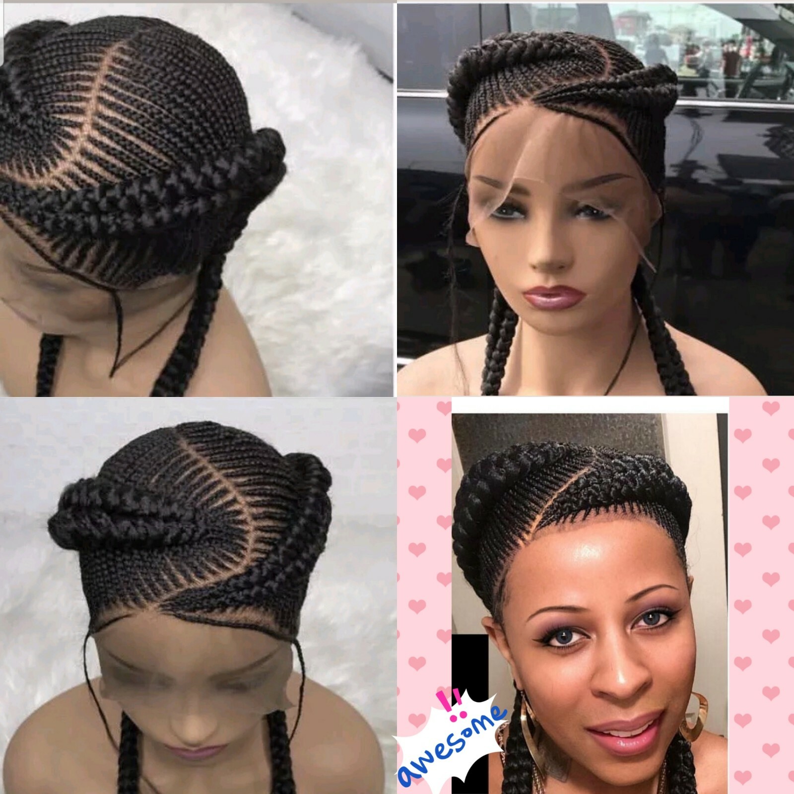 Braided wig:Handmade full lace Cornrow braids,PRE-ORDER ONLY.2-3WEEKS. Loc USA