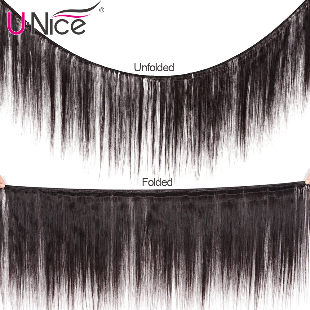 UNice Peruvian Straight 3 Bundles Human Hair Extensions Virgin Hair Weaves Wefts