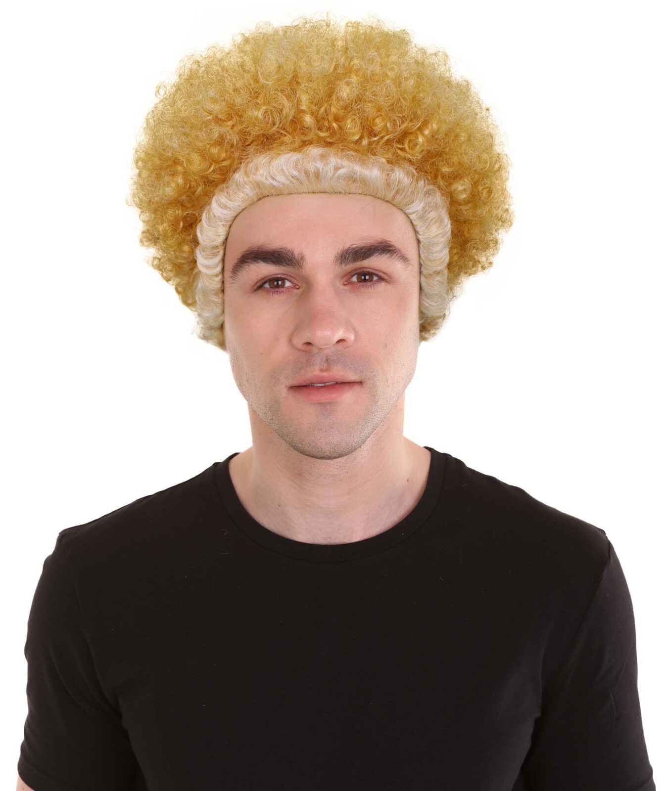 HPO Adult Men’s Actor Stylish Blonde Afro Wig, Perfect for Halloween, HM-1683