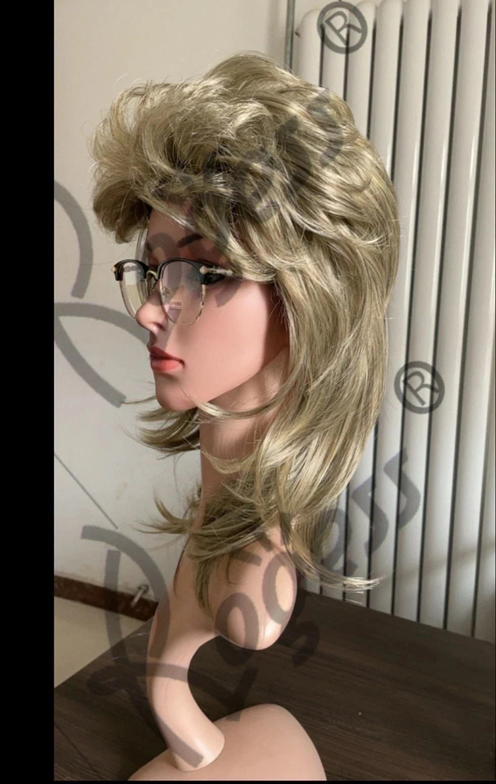 80s Retro Mullet Wig Unisex for Men Women, Layered Fluffy Synthetic Costume Part