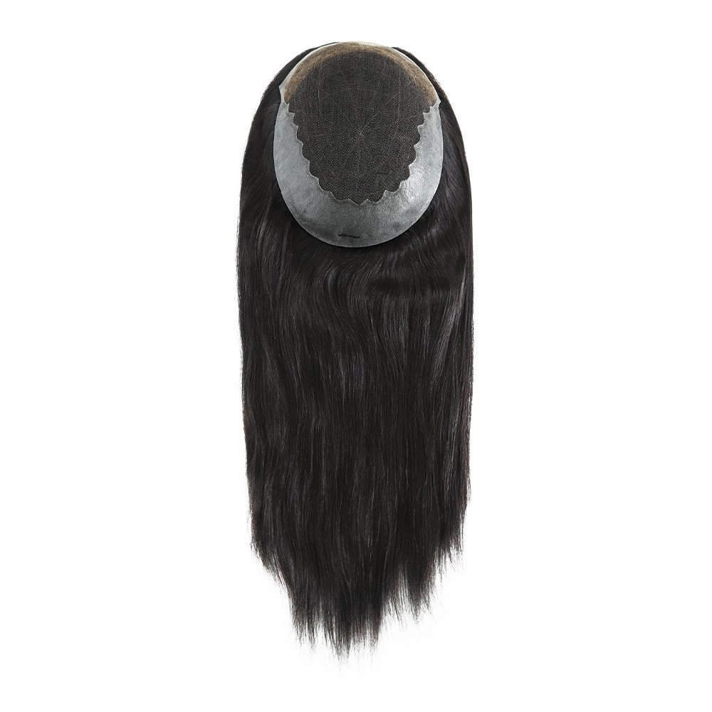 Wig For Womens Human Hair Replecement System Lace Poly Skin Medium Hairpieces Q6