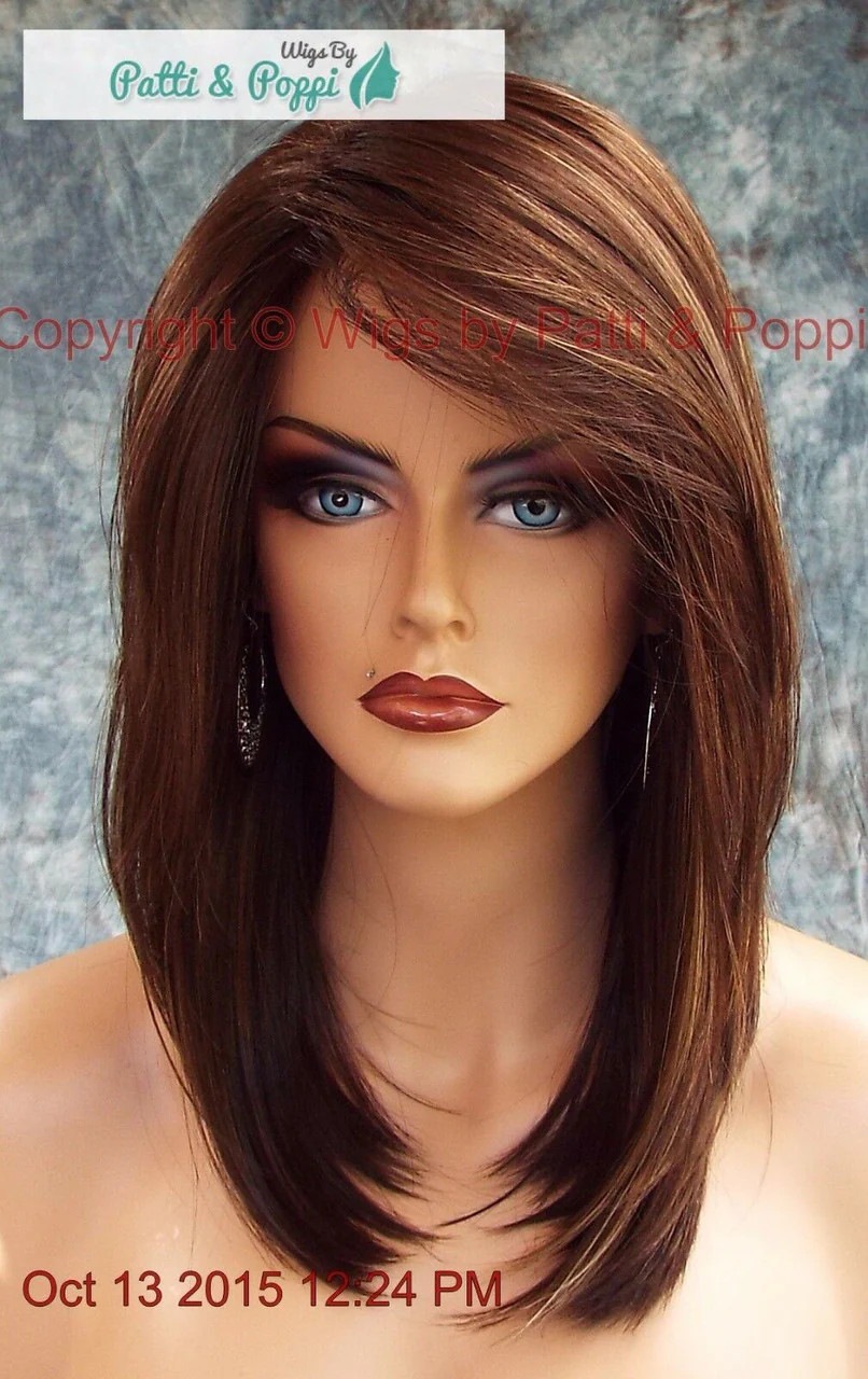 LAINE RENE OF PARIS WIG | COFFEE LATTE | SLINKY HOT MEDIUM BOB SIDE BANGS 523 -1