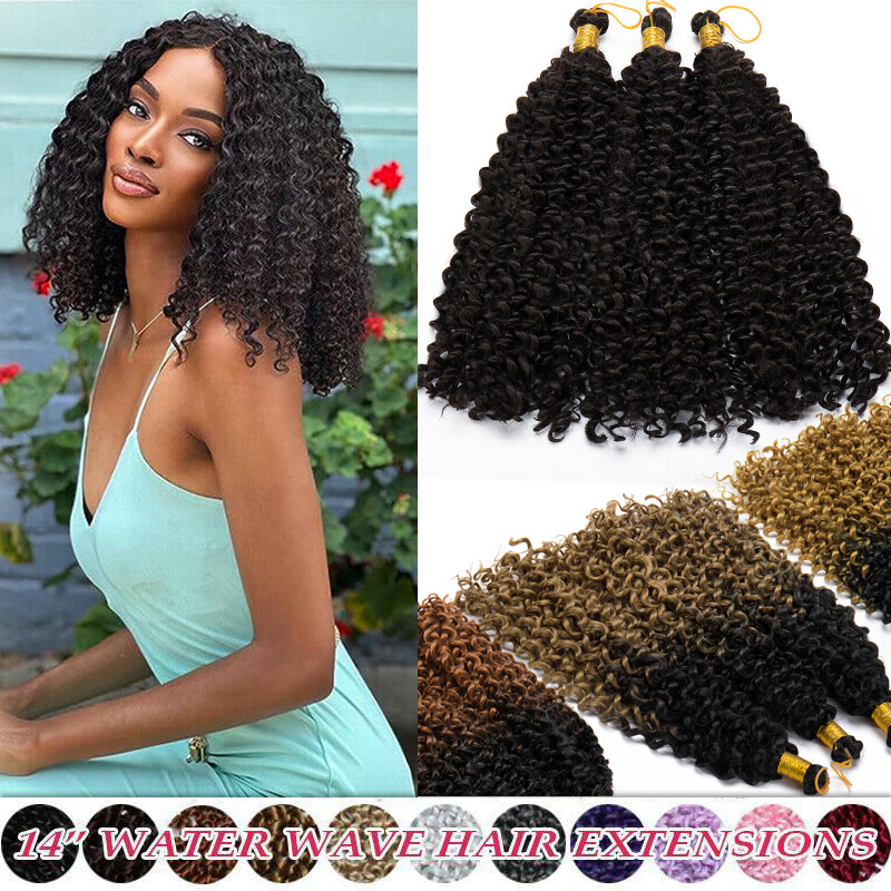 8/14 Inch Water Wave Bulk As Human Hair for Braiding No Weft Curly Kinky Brown