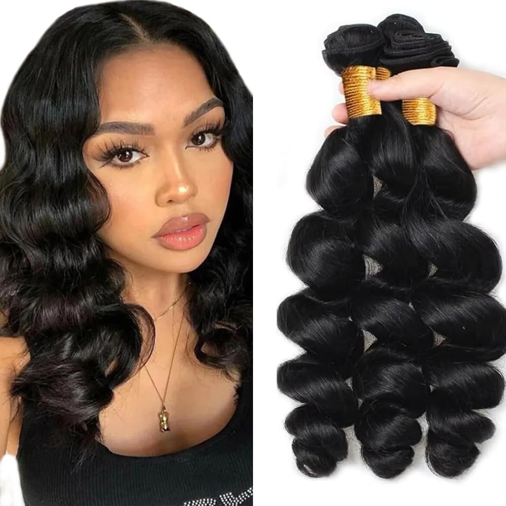Human Hair Bundles Loose Wave Human Hair Loose Deep Wave Bundles 12 14 16 inch W