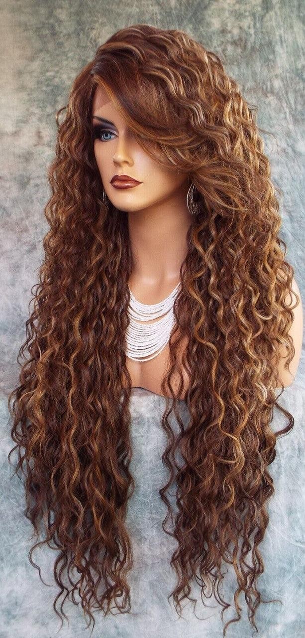 36″ X-LONG LACE FRONT DEEP C-PART HIGH HEAT SAFE WIG COLOR FS8.27.613 SEXY 233
