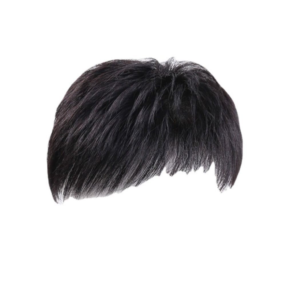 Men Short Hair Toupee Breathable Wig Natural Toupee Clip in Hairpiece Baldness
