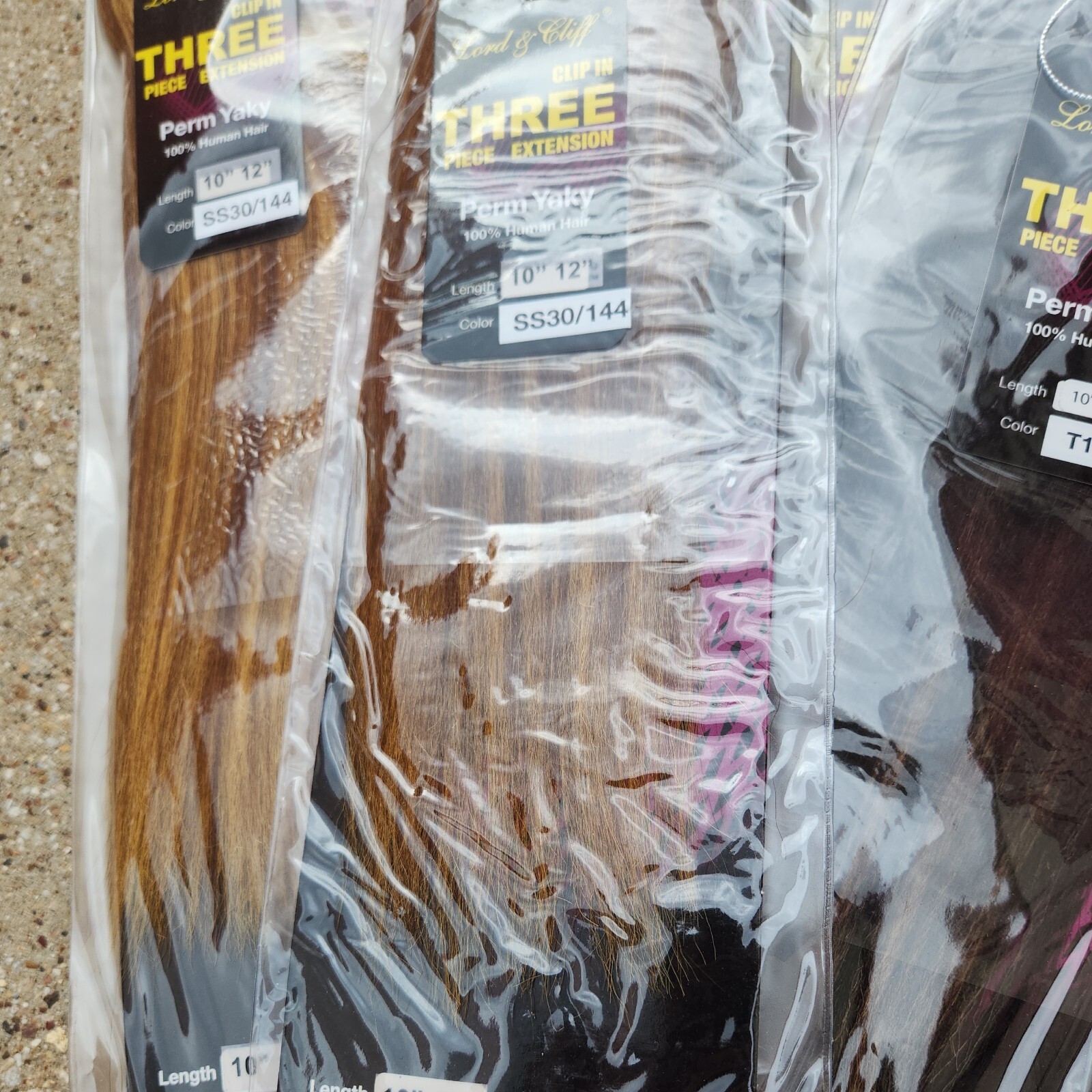 Wholesale Lot Lord & Cliff 100% Human Hair Extension Perm Yaky 3 Piece Clip In