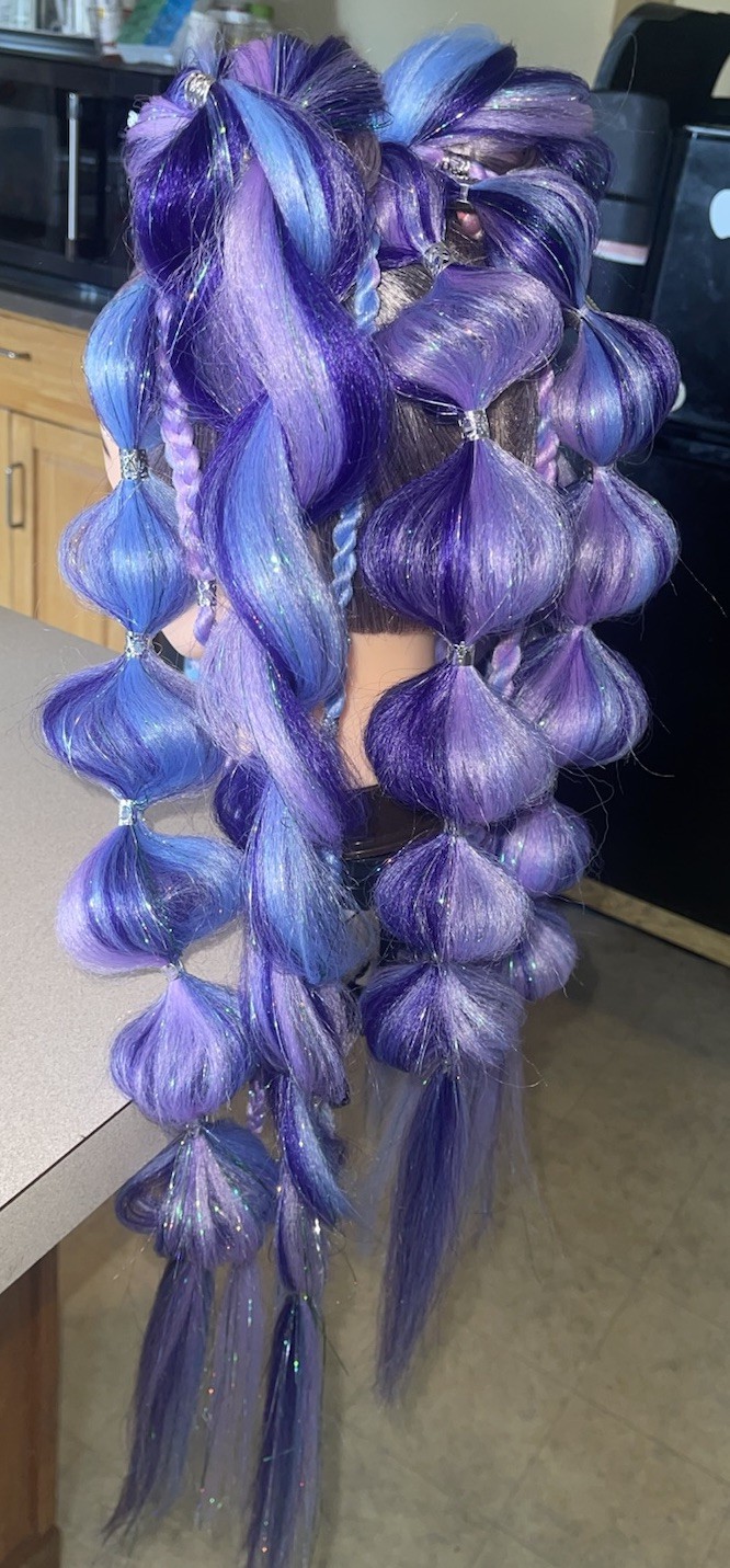 Synthetic Handmade Festival/Rave Hair Extensions 💜🩵✨Fairy/Mermaid/Fantasy Hair