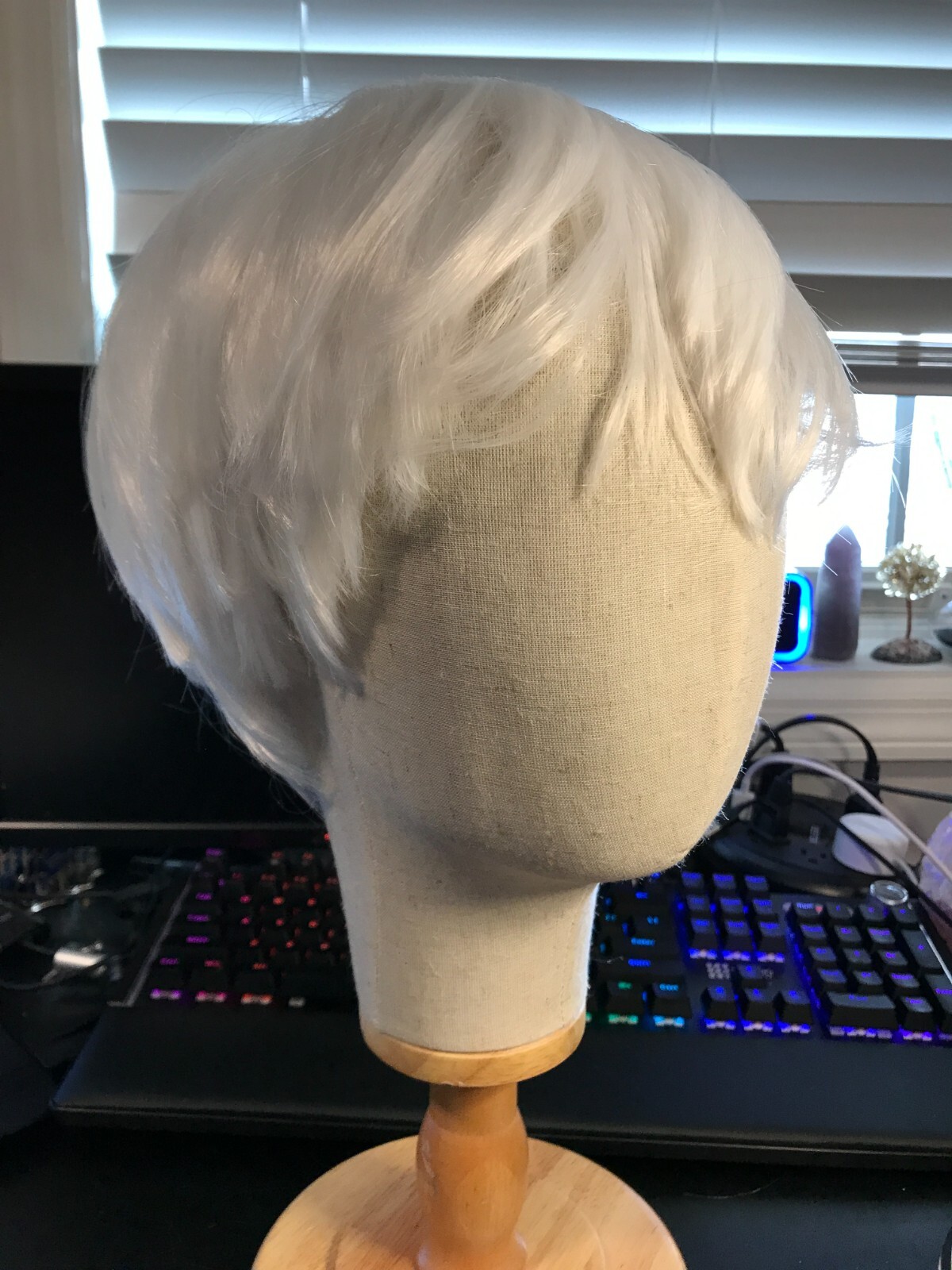 Short Women Pixie Cut White Wig Hair Cosplay Casual Wig US