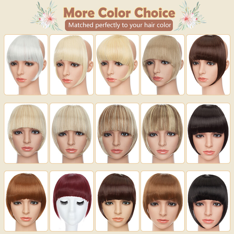 Thin/Thick Fringe Bangs Hair Clip-in Real AS Human Hair Extensions Front Piece