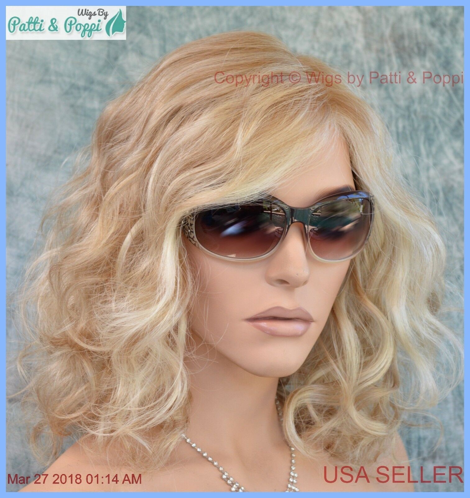 RADIANT BEAUTY GABOR WIG COLOR GL14-22SS SANDY BLOND LACE FRONT MONO PART
