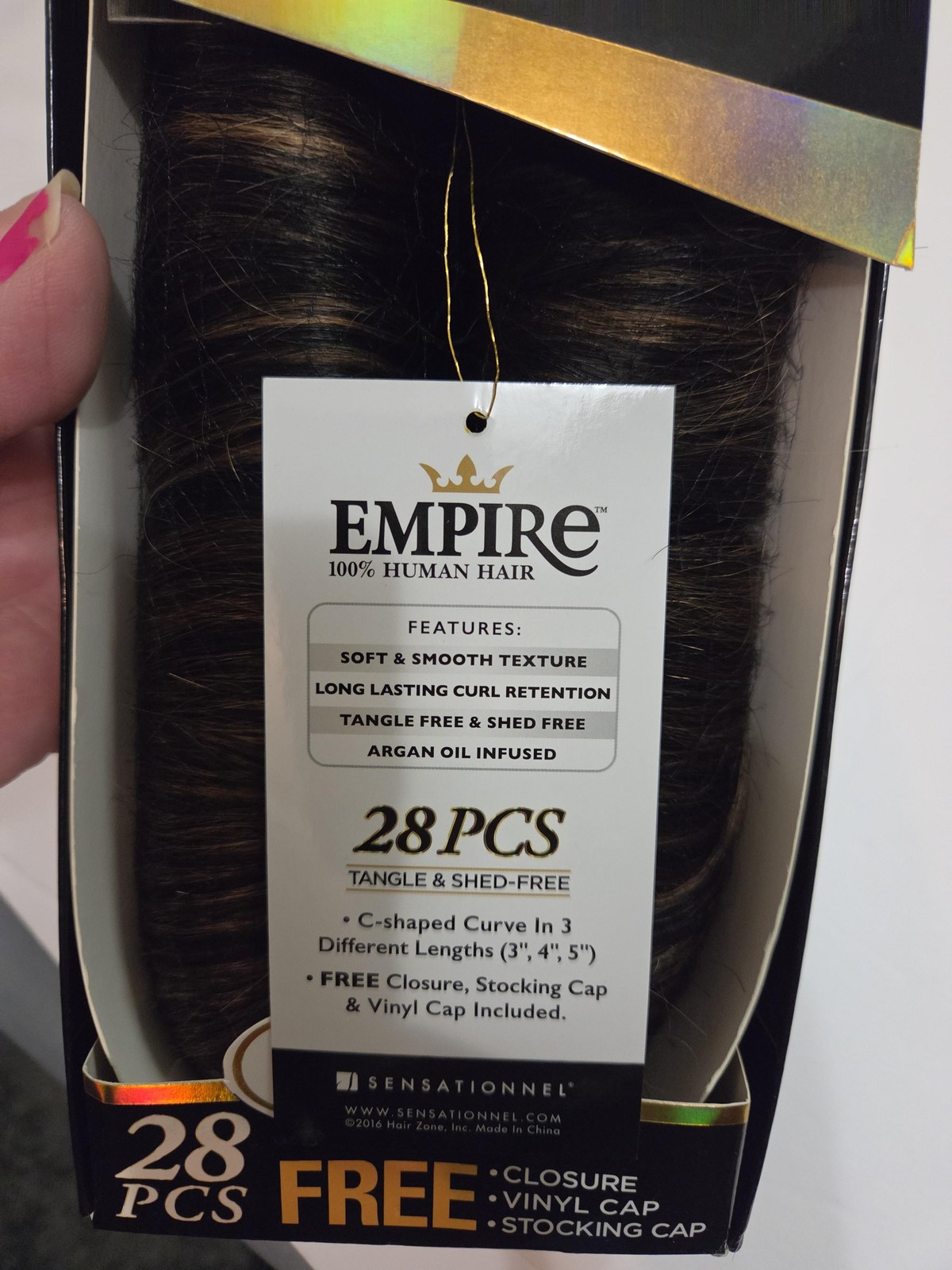 Sensationnel Empire 100% Human Hair Weave 28pcs 3-5in F1B/30 Dark Brown Auburn