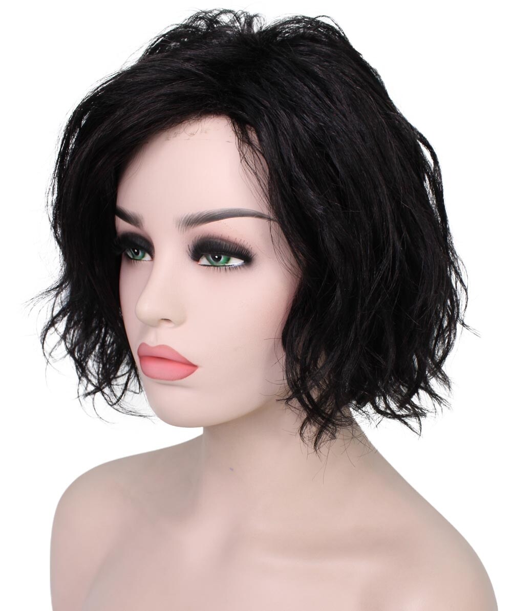 Marlene – Srraight Kanekalon Synthetic Fiber Full Wig, 4-10 in, Black