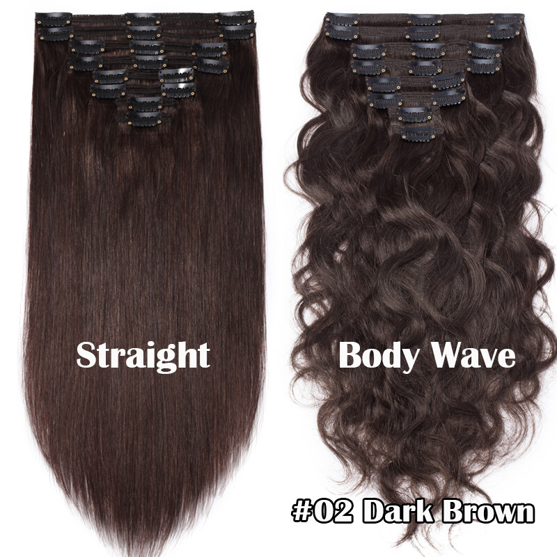 Ombre Real Double Weft Clip in 100% Remy Human Hair Extensions THICK Body Wave