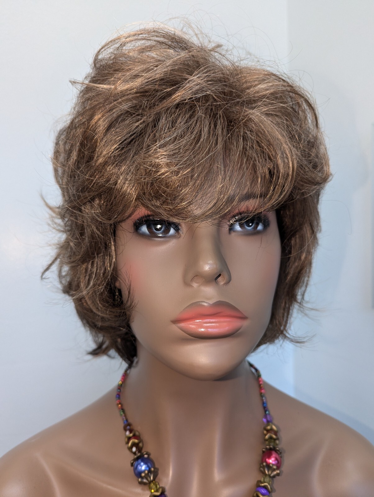 Quality Synthetic Light Weight Wig Color #8,10,12 Blend Top #6 Medium Brown Back