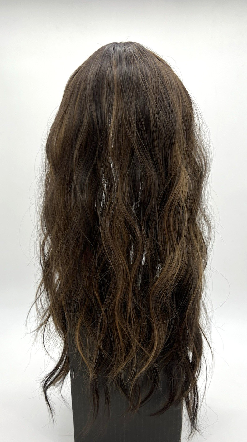 Brown w/ Highlights Long Wavy 20in Women Premium Hair Topper