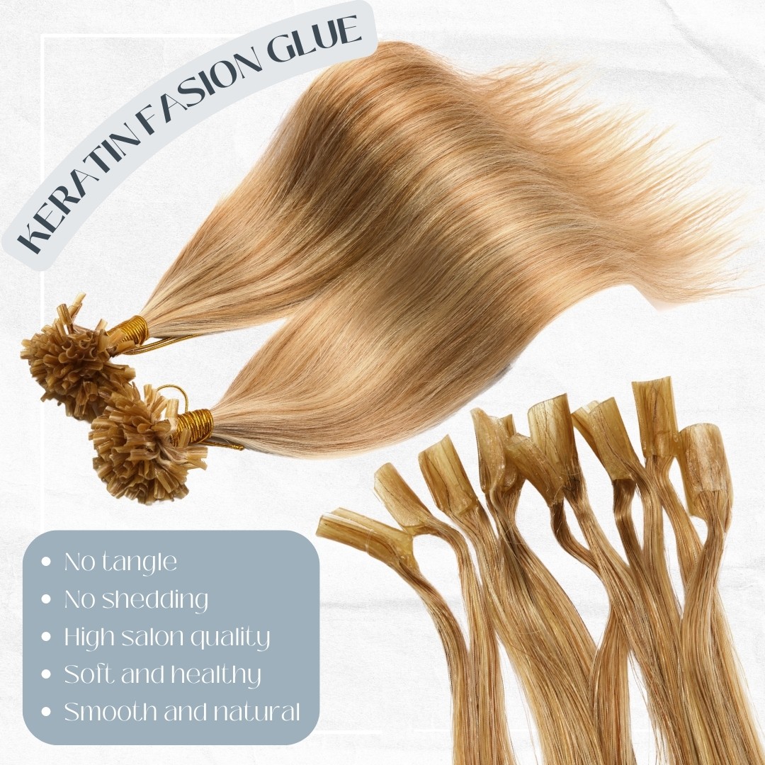 Keratin Nail U Tip Glue Fusion Remy Human Hair Extensions Hot Bond Pre Bond 200G