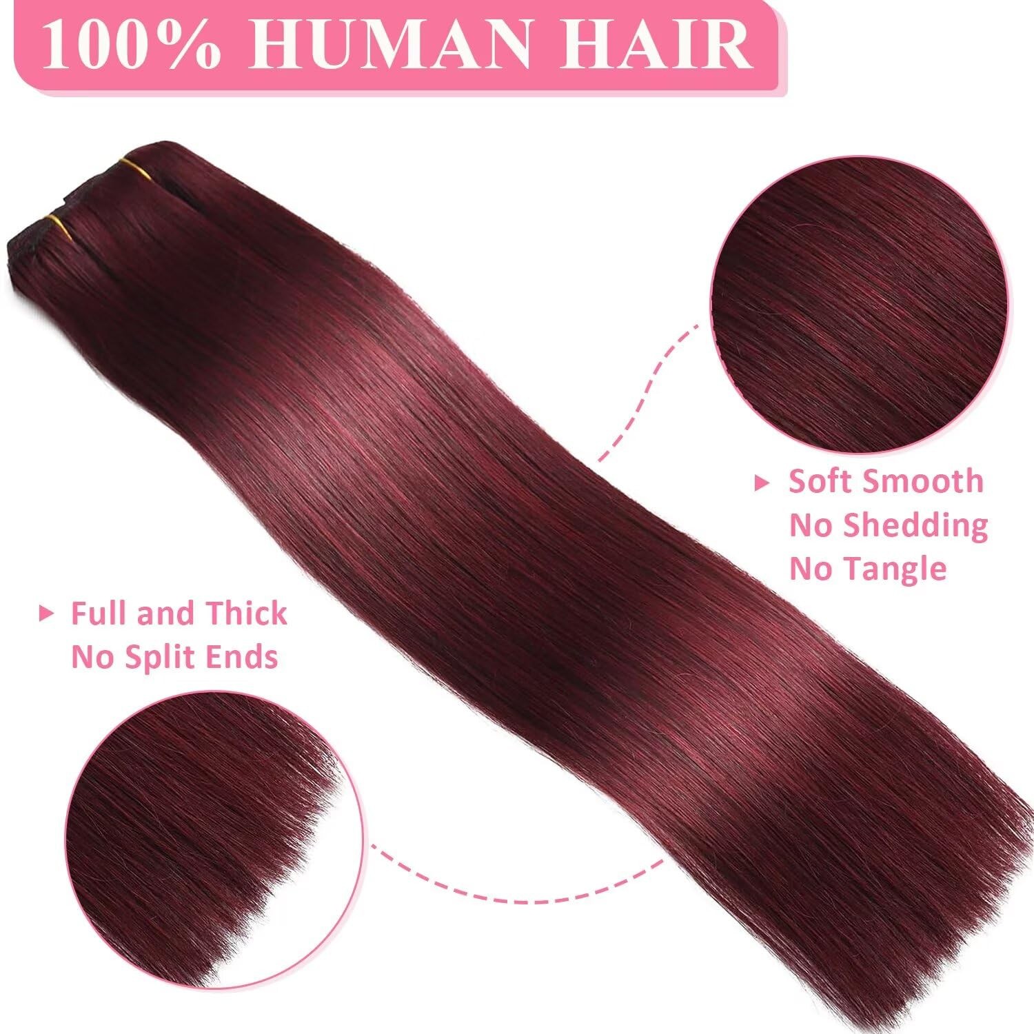 Tebelove Clip In Hair Extensions Real Human Hair 3.6Oz/100G Clip Ins 100