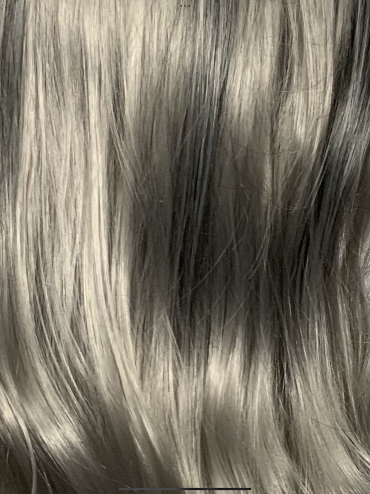 New! Synthetic Wig Silver 28” Long Wavy Net Cap Center Skin Part Sz Avg 10-16