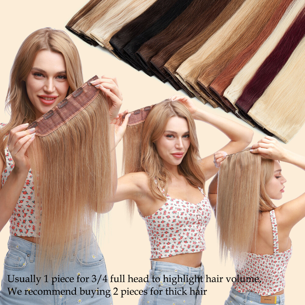 Hair Extensions 100% Human Remy Piece Wire In One Piece Weft V Shape U Part US