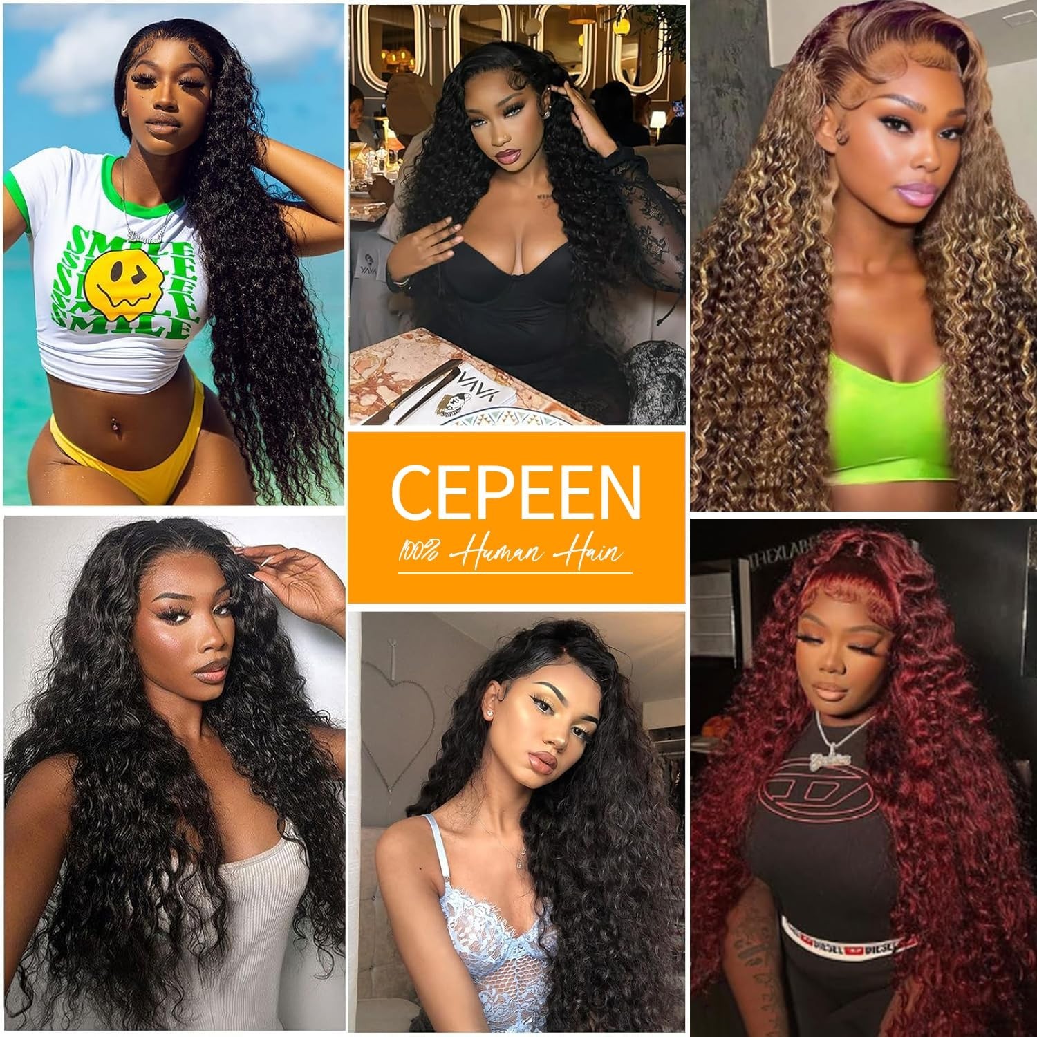 12A Curly Human Hair Bundles 20″ 22″ 24″ Deep Wave Wet & Wavy Extensions – Natur
