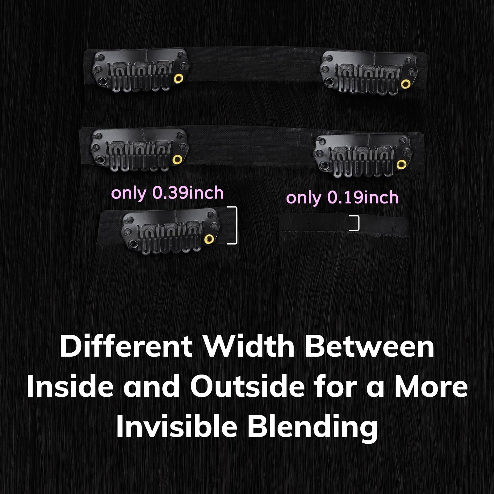 IDN BEAUTY Seamless Clip-In Human Hair Extensions Jet Black Real Remy Virgin