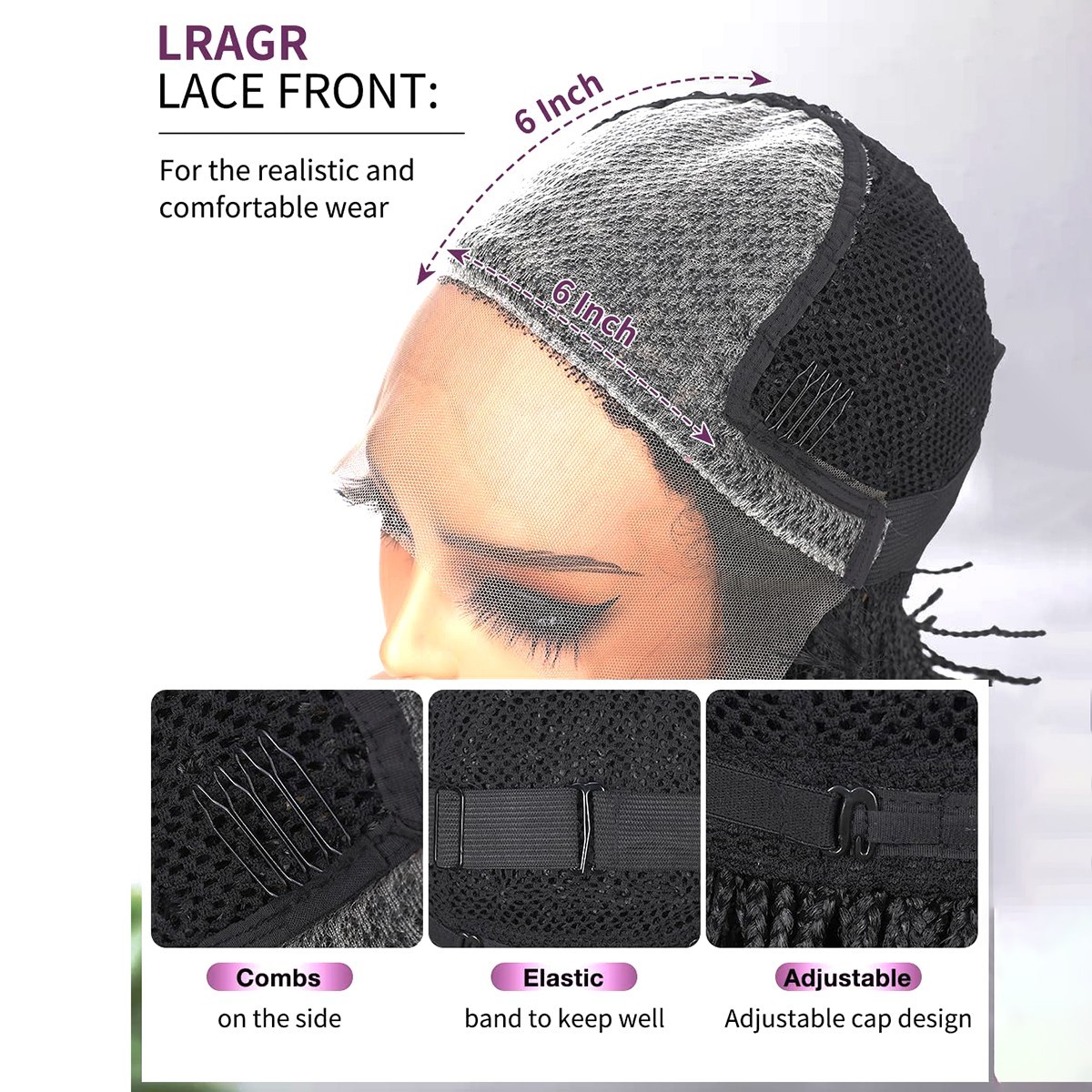 Bob box Braids Wigs for Black Women Short 12″ Lace Front Briaded Wig Baby +Hair